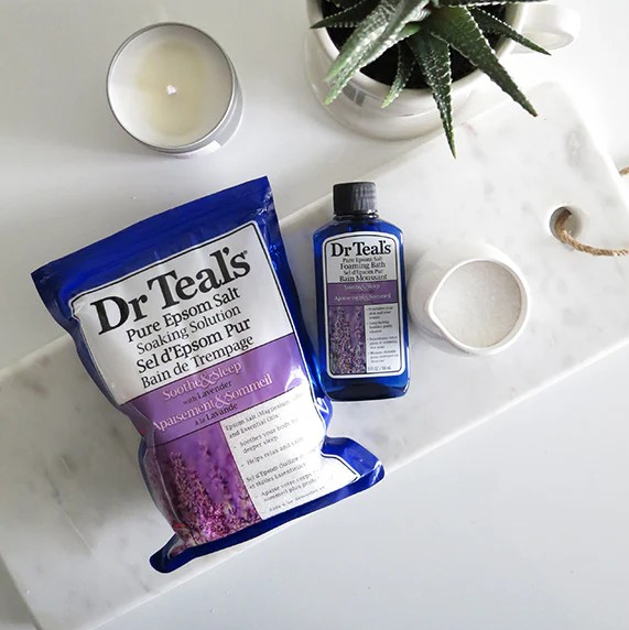 Dr Teal’s product range display – Epsom salt soaks and bubble baths collection
