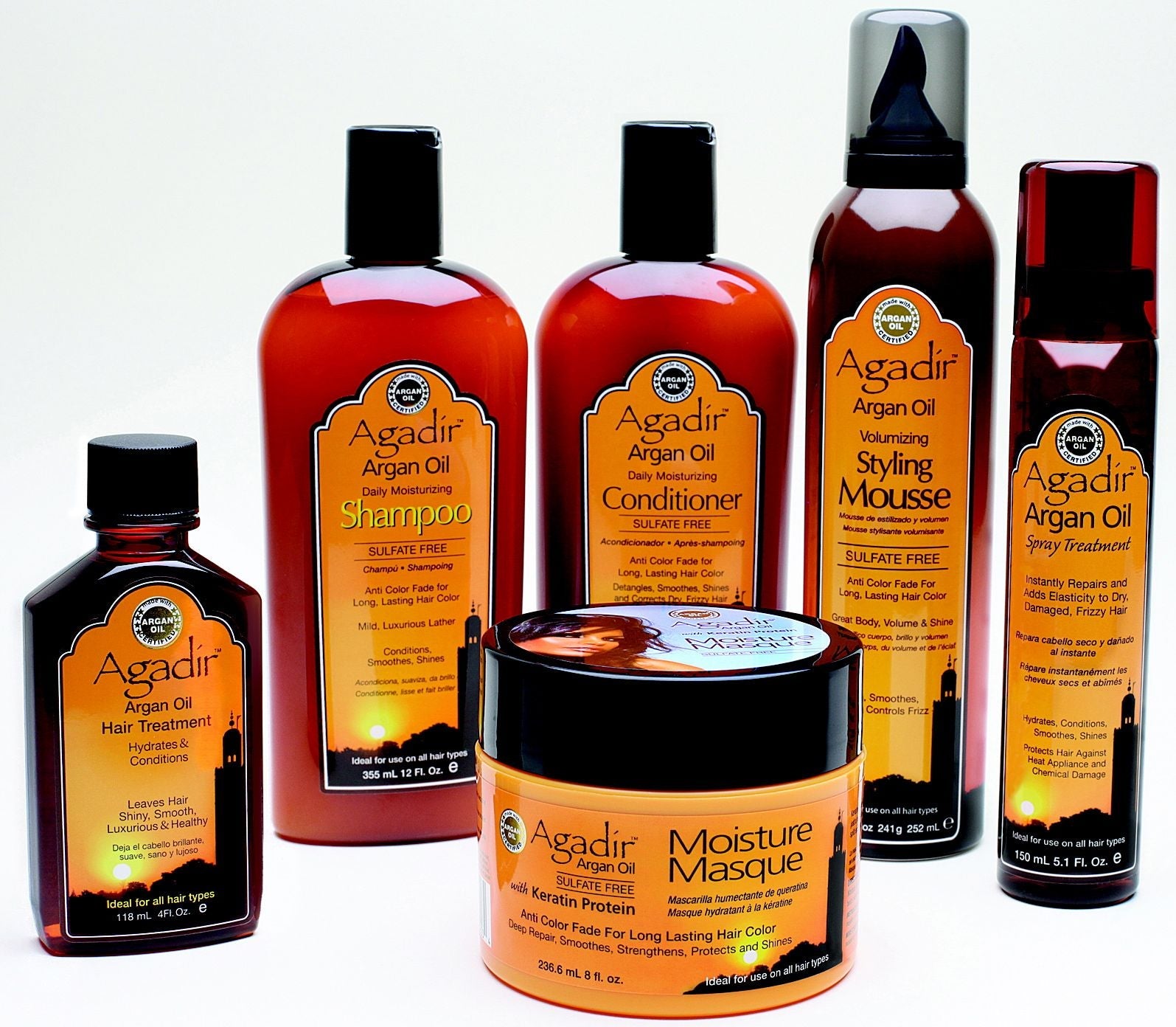 The range of Agadir Argan Oil shampoo, conditioner masques and treatments from the Agadir Argan oil family