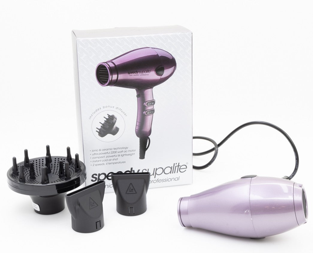 Professional speedy hair dryers with ionic and ceramic technology, designed for fast drying, frizz control and salon-quality blowouts on all hair types.