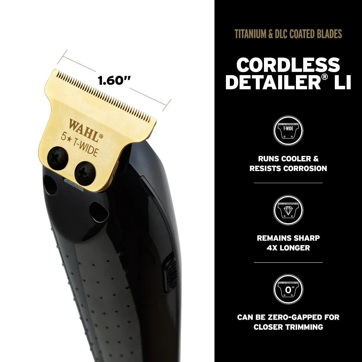 Wahl 5‑Star Cordless Barber Combo – Magic Clip & Detailer Li (Black)