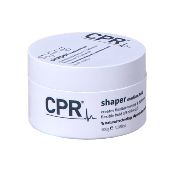 CPR Hair Shaper is a medium hold past that creates texture and flexible hold 100gram tub