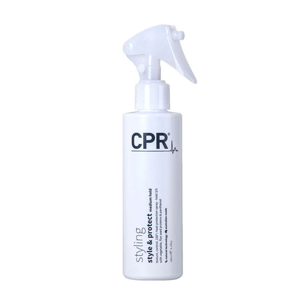 CPR Style and protect styling spray is a heat protection styling spray with medium control that adds fullness and soft texture