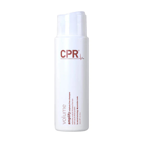 CPR Amplify Sulphate Free Shampoo 300ml - Nourishing, sulfate-free shampoo for normal hair. Rich lather, gentle cleanser, removes heavy metals, and binds moisture deep inside hair. Ideal for chlorine-exposed hair. Available at Salon Essentials.