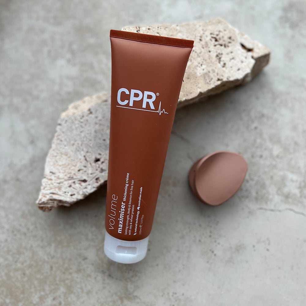 CPR Volume Maximiser Thickening Creme 150ml - Boosts hair volume and thickness with natural soy & vegetable proteins and grape seed extract. Ideal for thin, fine hair. pH balanced at 5.5 for healthy, protected hair.