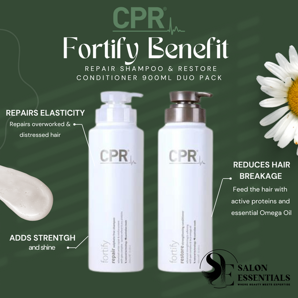 Vitafive CPR Fortify Repair and Restore Sulphate Free Shampoo and Conditioner 900ml Duo Pack