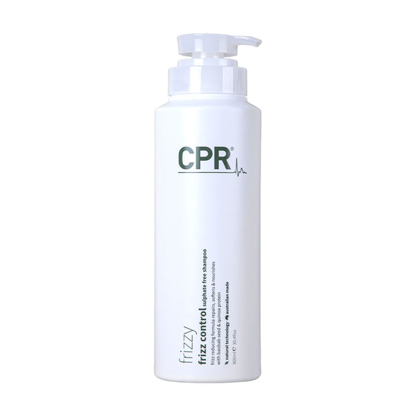 CPR Frizzy Sulphate-Free Shampoo 900mL - Smooth, silky soft hair with natural origin formula, sulphate and paraben-free, gentle cleansing, essential nutrients, anti-frizz, for curly and coarse hair types.