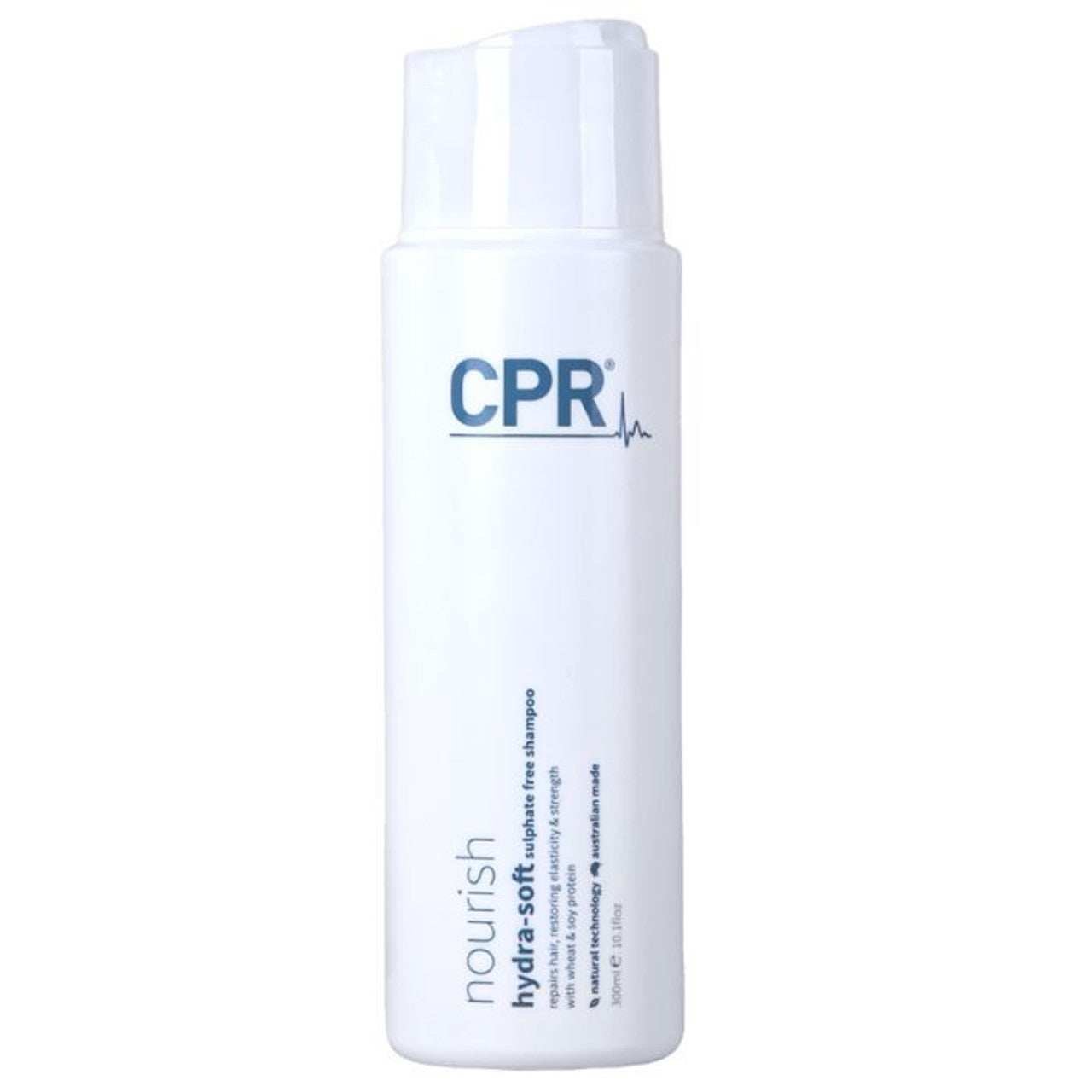 CPR Nourish Hydra Soft Shampoo bottle on a white background, designed for deep cleansing and nourishing hair, inspired by the Australian climate and outdoor lifestyle.