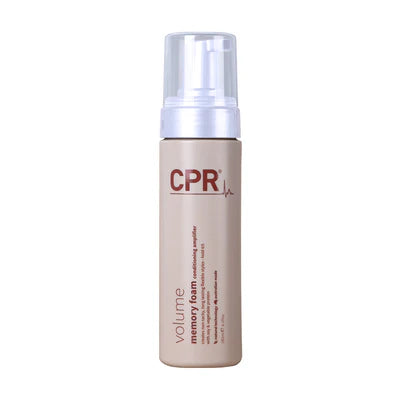 CPR Hair Memory Foam Conditioning Amplifier - Achieve body and volume with balanced pH 5.5, 230°C heat protection, and natural ingredients like soy and vegetable proteins. Perfect for soft, flexible hold and natural bounce. 180mL.