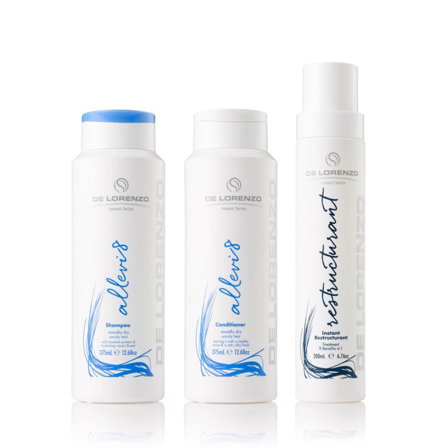 a set of three de lorenzo allevi8 shampoo and conditioner sets