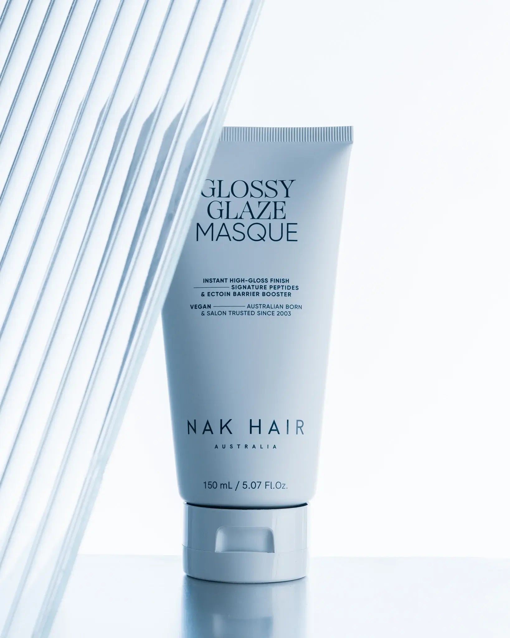 NAK Signature Glass Hair Glossy Glaze Masque 150ml, Korean glass hair treatment for mirror shine, anti-frizz smoothing and radiant healthy hair