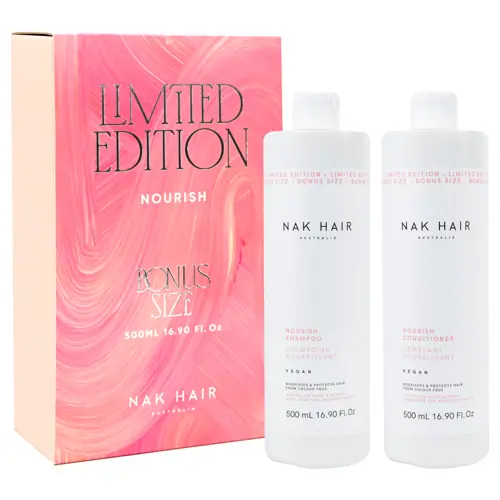 NAK Nourish Shampoo and Conditioner 500ml Duo