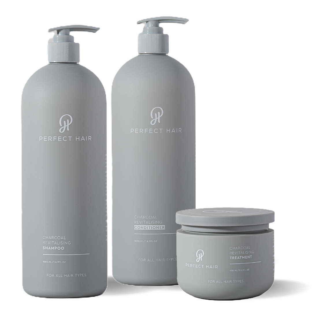 Perfect Hair Charcoal Trio Pack This comprehensive pack includes three essential products designed to transform your hair care routine: