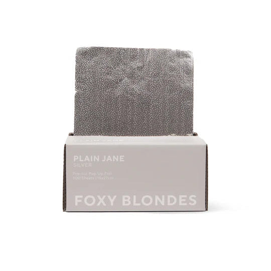 Gray textured towel in a 'Plain Jane' box by Foxy Blondes on a white background