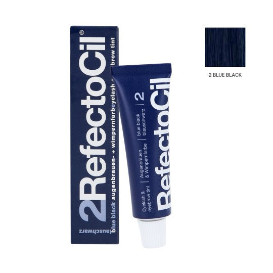 RefectoCil Blue Black No. 2 Lash and Brow Tint for Deep Black Shades with Blue Shimmer