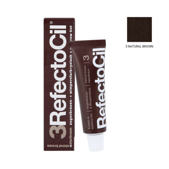 RefectoCil Natural Brown No. 3 Lash and Brow Tint for Natural, Long-Lasting Brown Shades