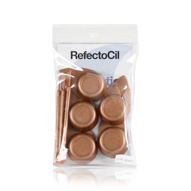 RefectoCil Application Set Mini - Rose Gold, including 5 Application Sticks with Combs and 5 Application Dishes for Professional Lash and Brow Tinting