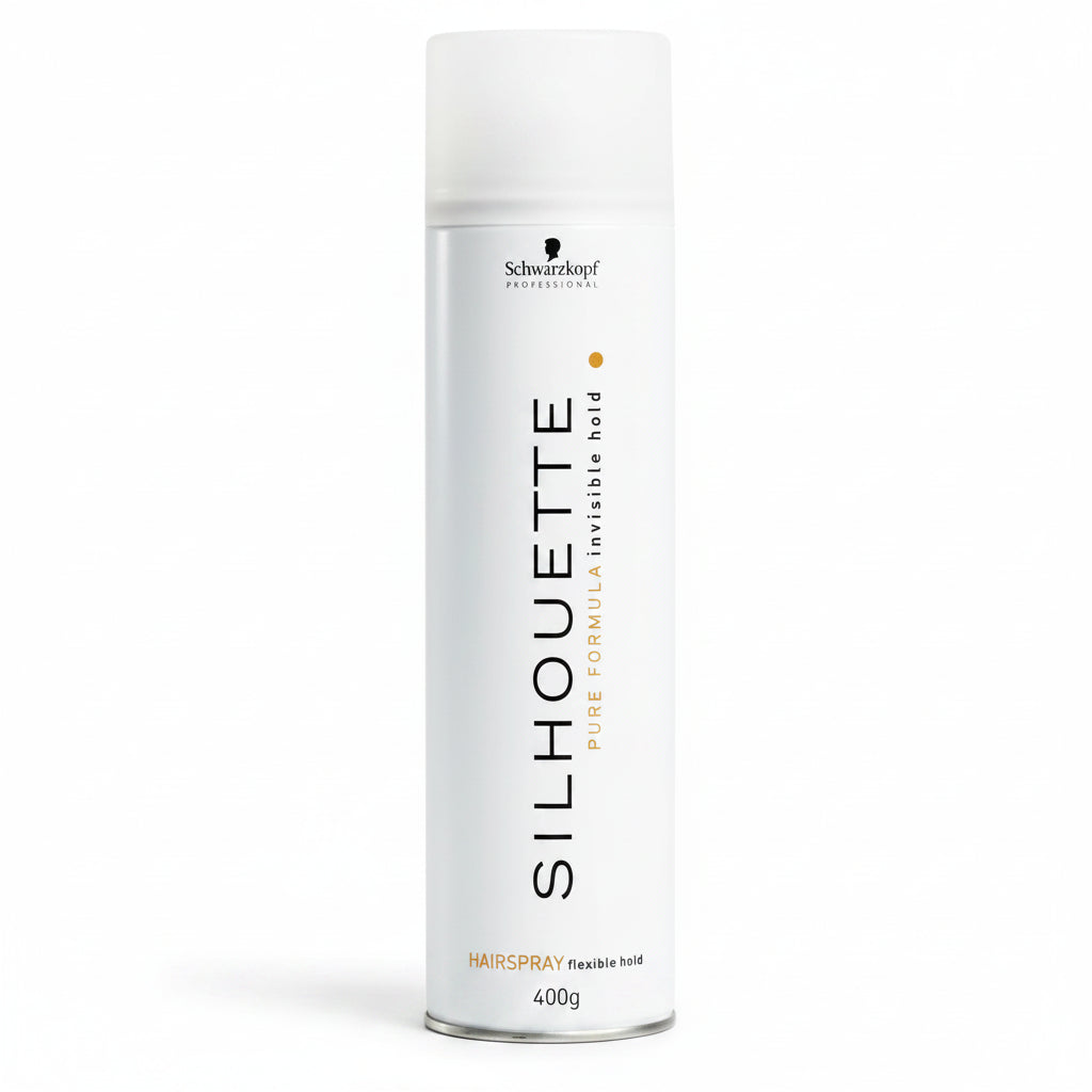 Schwarzkopf Silhouette hairspray bottle on a white background