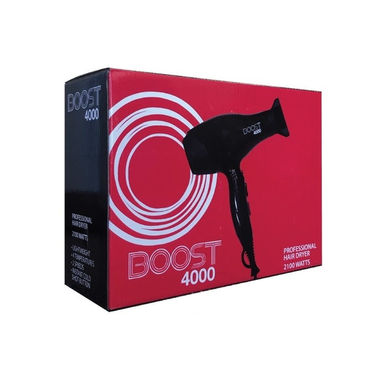 With 2100 watts of power, the BOOST 4000 delivers superior high-velocity air flow, allowing you to style your hair effortlessly.