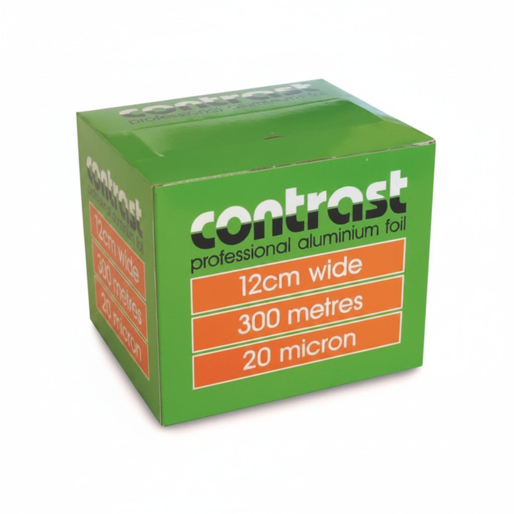 Box of Contrast professional aluminium foil with green and orange design