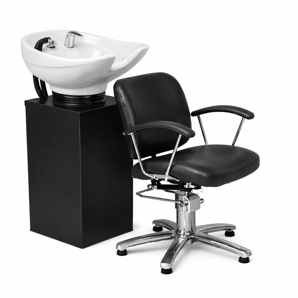KSHE Kahla Shampoo Chair with Oasis Pedestal - Black