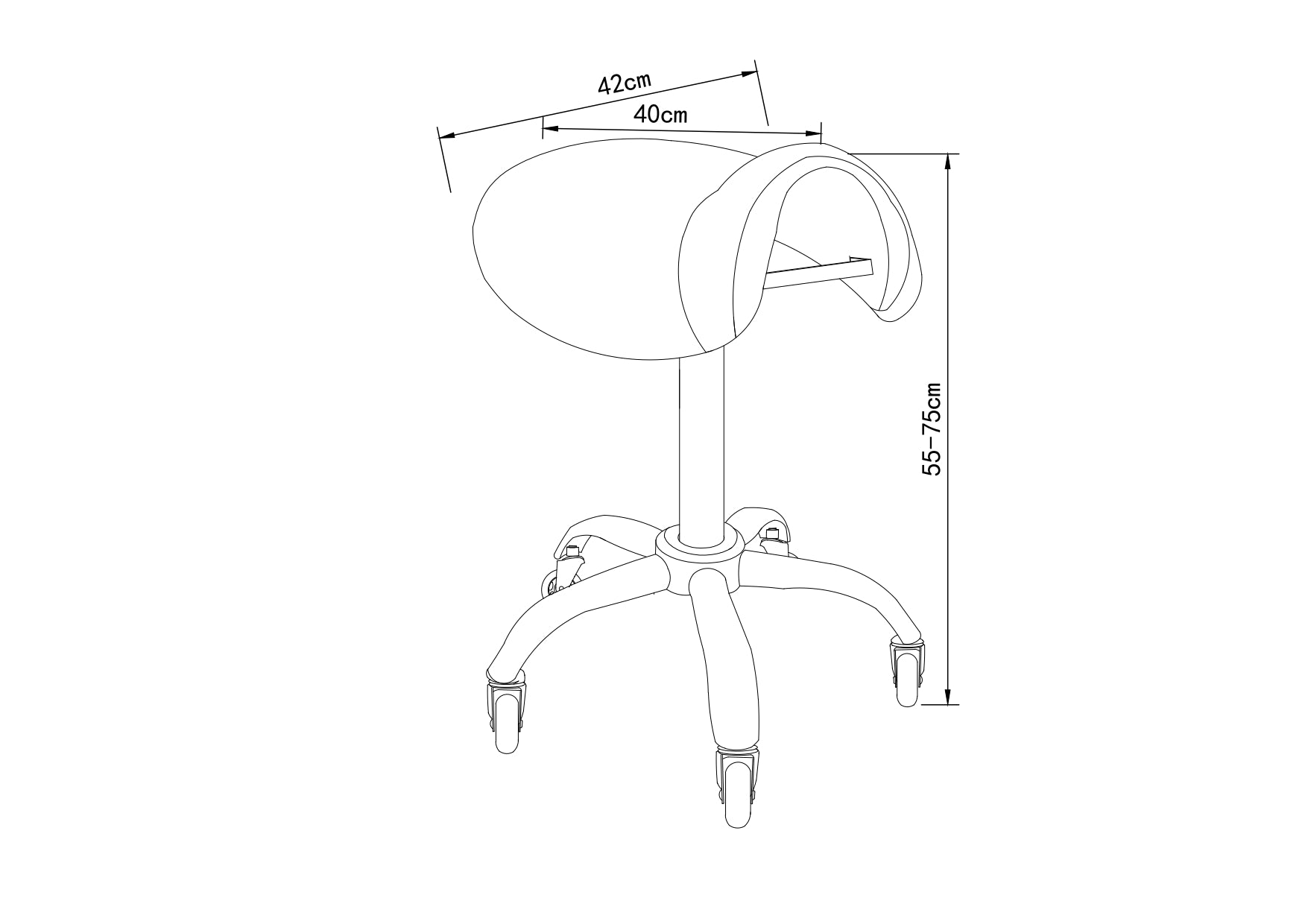 KSHE Salon Saddle Stool - White