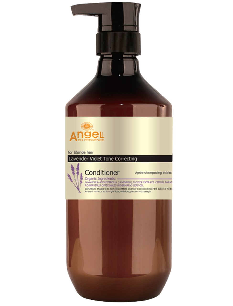Angel En Provence Lavender Violet Tone Correcting Conditioner is specially formulated to remove unwanted yellow and brassy tones from blonde hair.